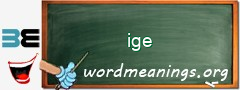WordMeaning blackboard for ige